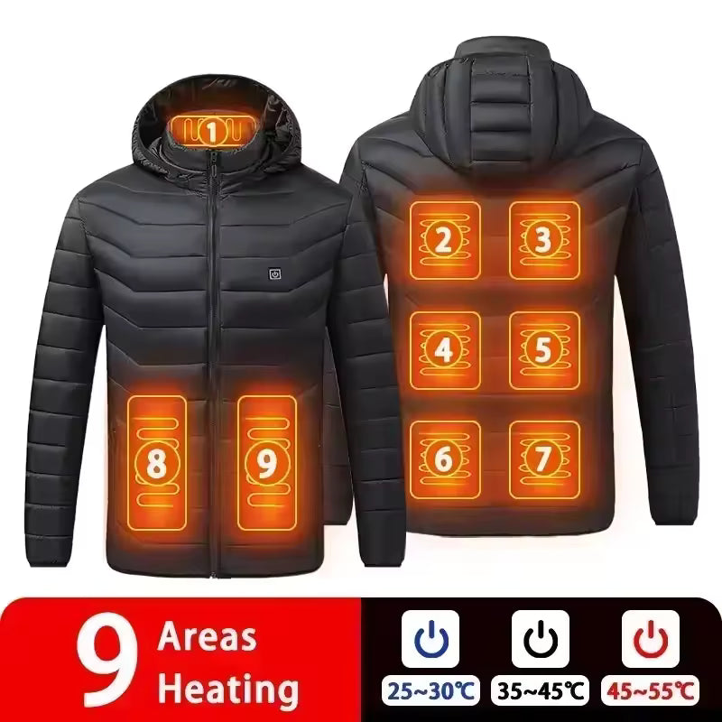 Doudoune chauffante d'hiver avec capuche pour hommes et femmes