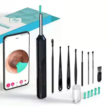 Outil de retrait de cire d'oreille visuel intelligent, avec 8 pièces de nettoyeur d'oreille
