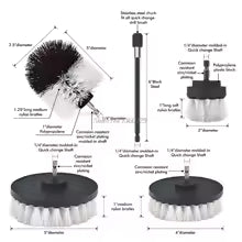 Ensemble de fixation de brosse 2/3.5/4/5 pouces,