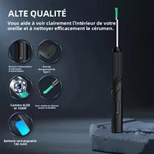 Outil de retrait de cire d'oreille visuel intelligent, avec 8 pièces de nettoyeur d'oreille