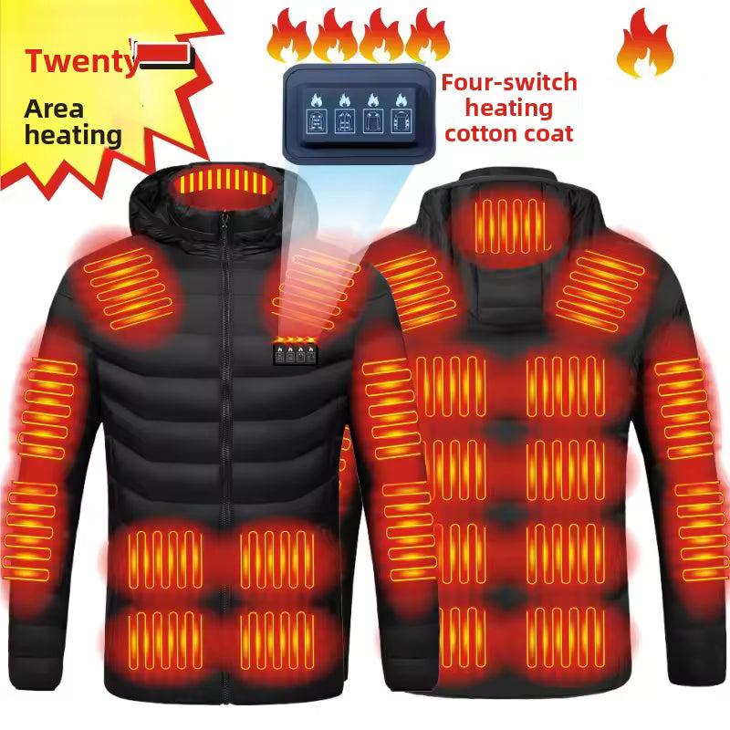 Doudoune chauffante d'hiver avec capuche pour hommes et femmes