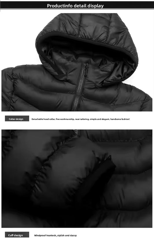 Doudoune chauffante d'hiver avec capuche pour hommes et femmes