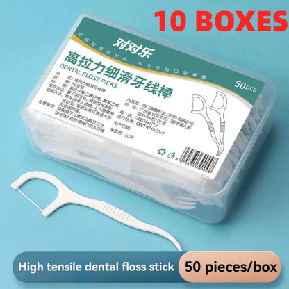 1/2/3/5/10 Box Portable Disposable Dental Floss Plastic Toothpick High-tension Dental Floss Stick Dental Floss Box ﻿Oral Care