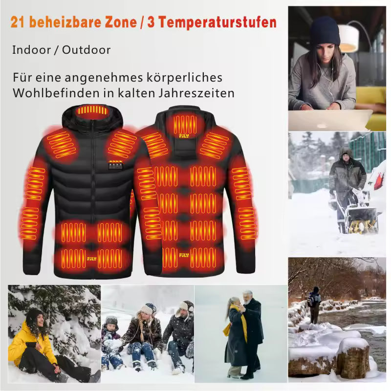 Doudoune chauffante d'hiver avec capuche pour hommes et femmes