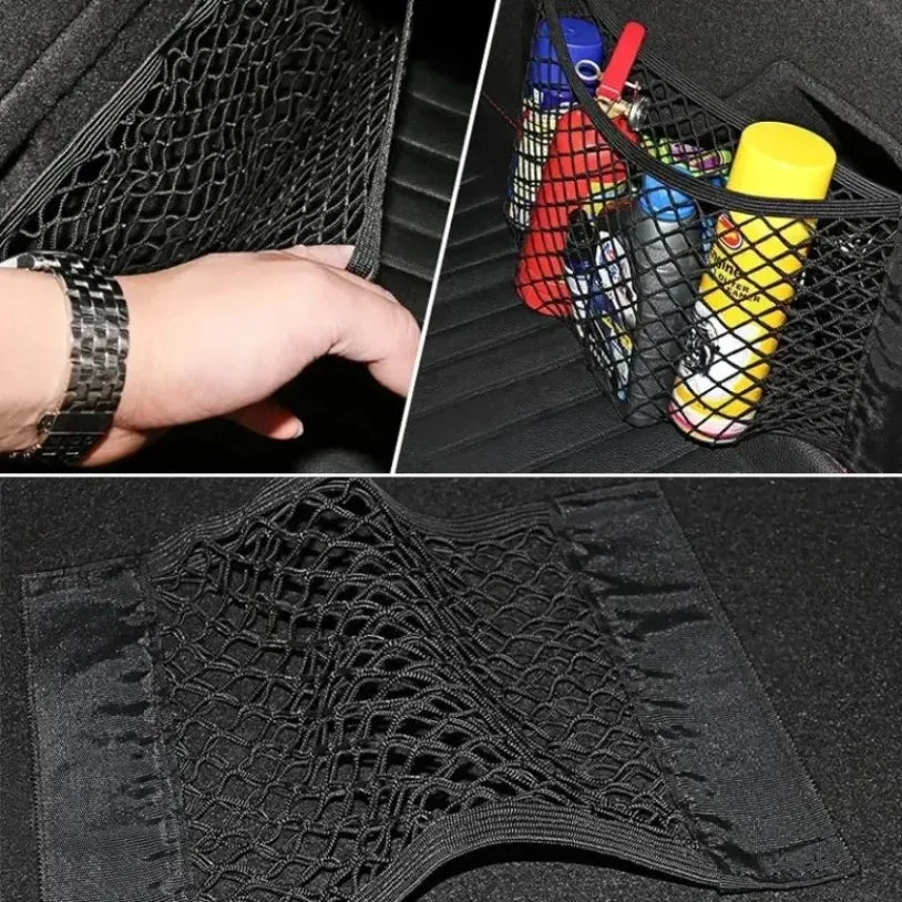 Universal Car Mesh Bag Storage Net Car Storage Bag Double Mesh Trunk Storage Net Car Built-in Storage Bag Car Trunk Storage Net