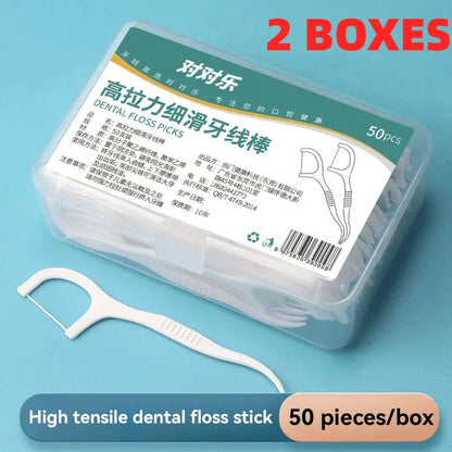 1/2/3/5/10 Box Portable Disposable Dental Floss Plastic Toothpick High-tension Dental Floss Stick Dental Floss Box ﻿Oral Care