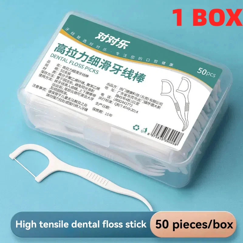 1/2/3/5/10 Box Portable Disposable Dental Floss Plastic Toothpick High-tension Dental Floss Stick Dental Floss Box ﻿Oral Care